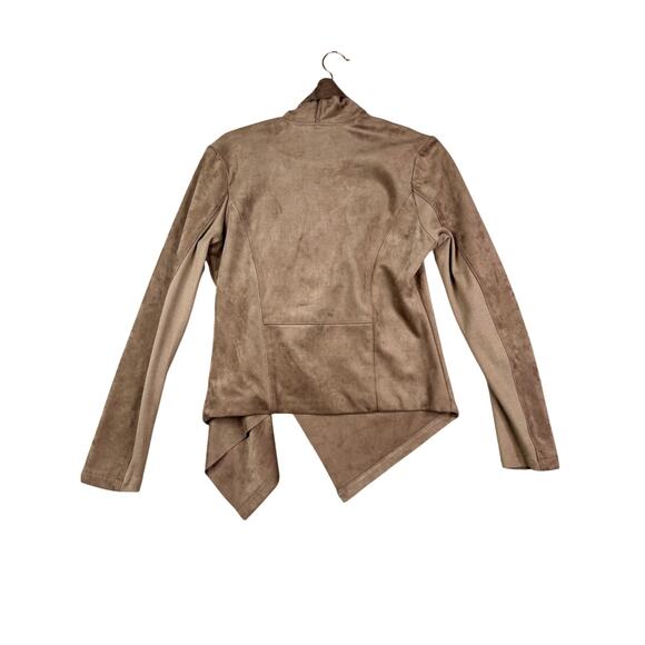 VIGOSS Faux Suede Drape Waterfall Jacket Taupe Beige‎ Size M Excellent Condition - Picture 3 of 9